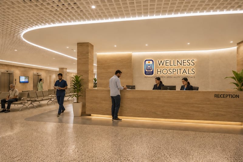 Wellness Hospitals reception and lobby area